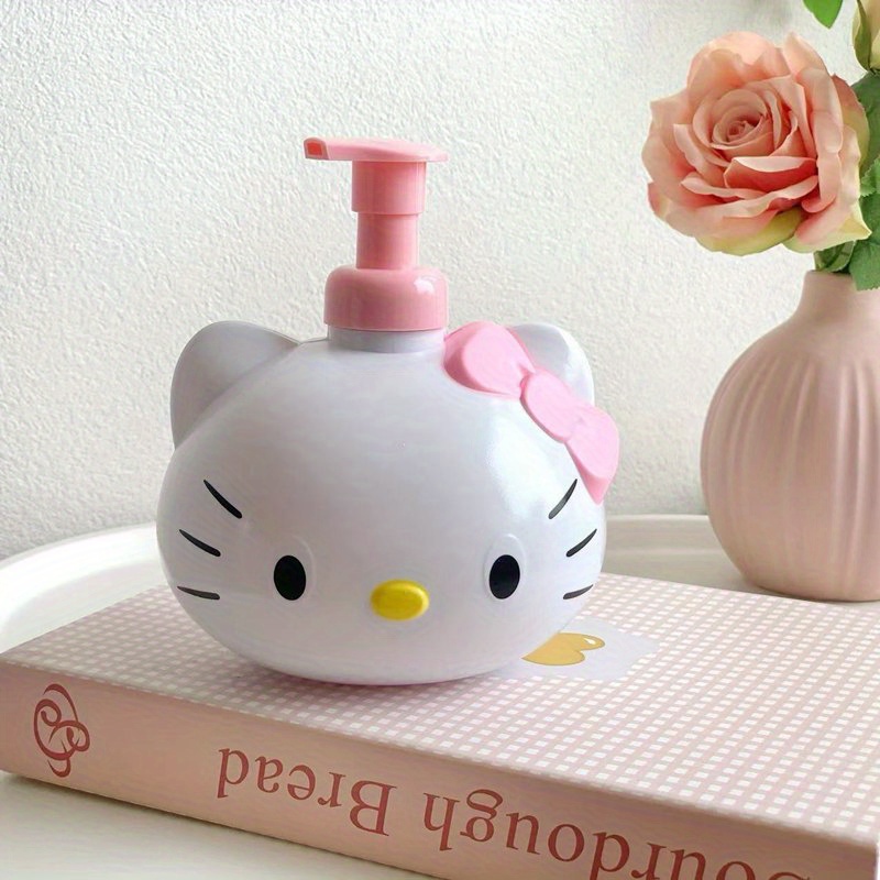 Image of Hand Soap Dispenser, Cute Cartoon Kt Cat Head Foaming Bottle Home Facial Cleanser Hand Soap Refill Bottle Cat Foaming Dispenser Empty Bottle