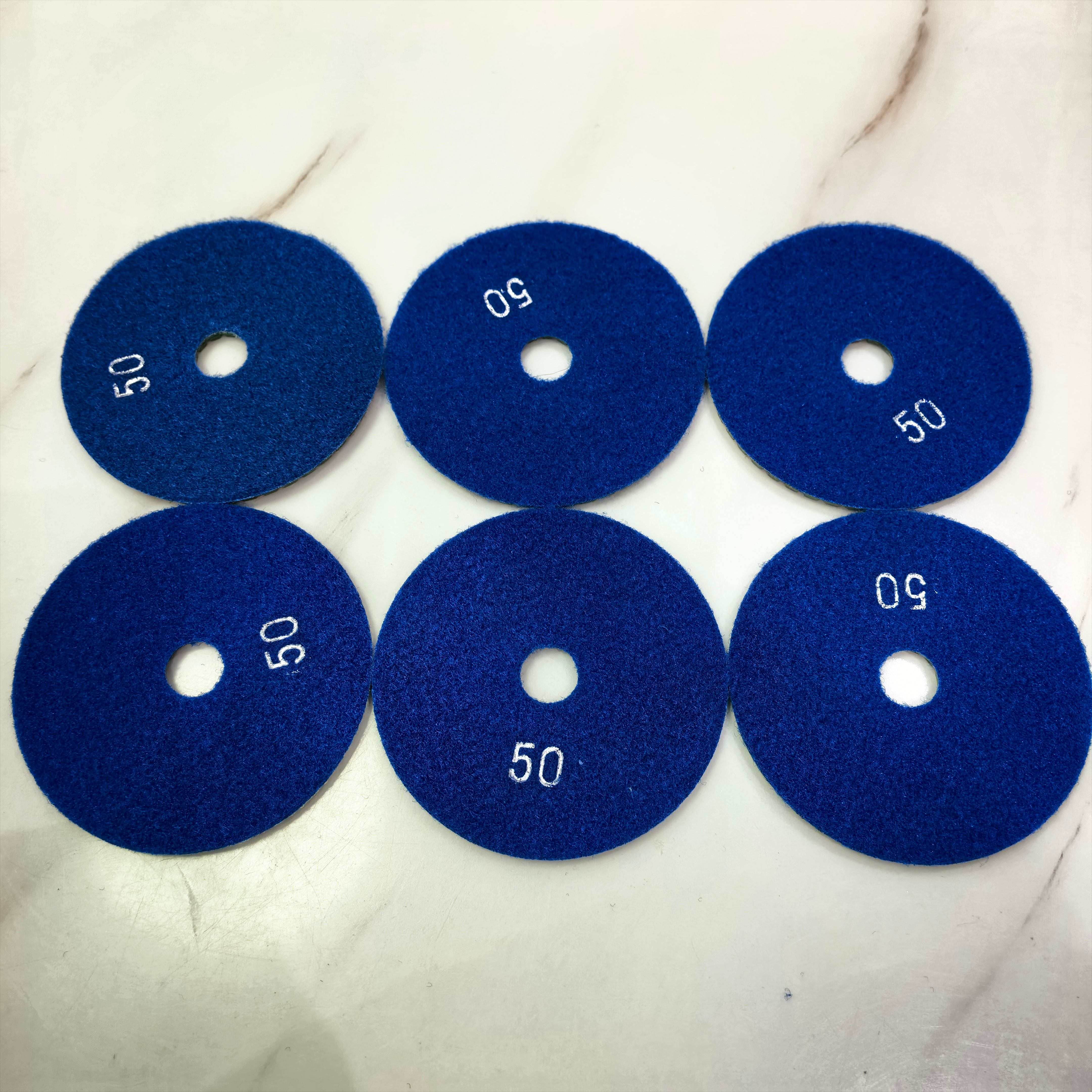 TEMU Lot de 6 disques de polissage diamantés 50# de 4 pouces, disques de meulage à sec/humide, pour à sec/humide sur de marbre/granit/ de quartz/