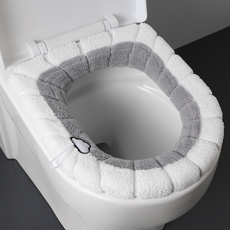 E-shop Herbst- Winter-Toilettensitzbezug mit Griff, Universeller Warm-Toilettensitzbezug für den Hausgebrauch, Einzelpackung/Viererpackung