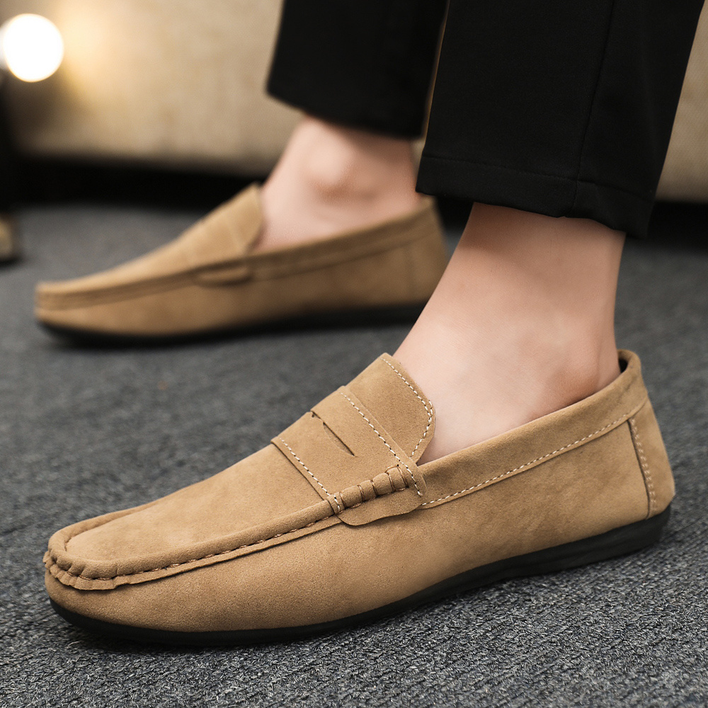 *'S Slip-On Loafers Soft Cover, Round Toe, Black Casual Shoes with  Elastic Panels for Wear *able Footwear Slipon