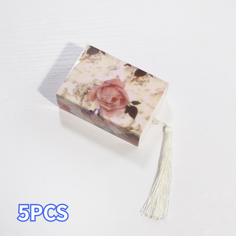 TEMU 5pcs Pack Of 5pcs Rose Pullout Mini Gift Box With Rose Pattern & - Elegant Suitable For Birthday Wedding Christmas Decorations, Paper Box With