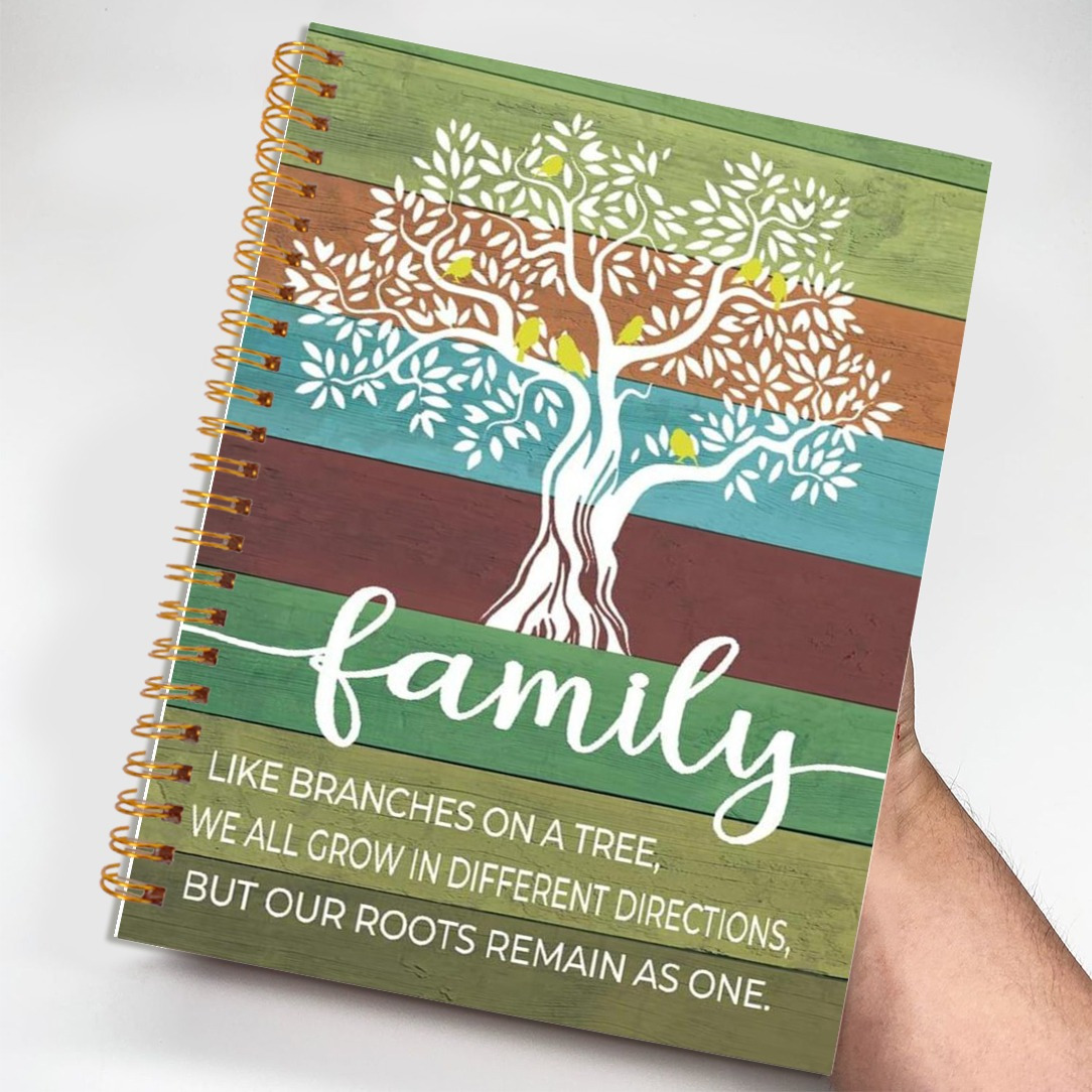 

1pc Family Spiral Notebook, 5.5x8.3 Inches, 50 Pages, Inspirational Quote, Perfect Gift For , With Office Stationery, For Diary, Journal, , Birthday, Christmas