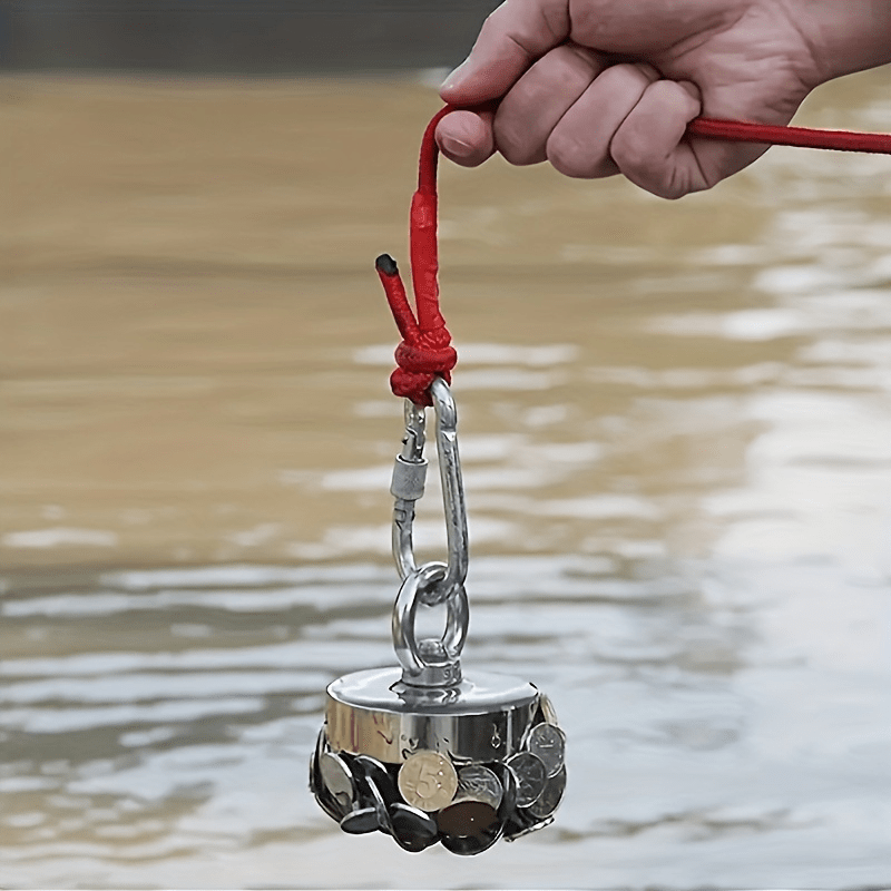 Image of Magnet Fishing Kit 1.89"(48mm) 320lb+, Big Fish Magnets Heavy Duty With 32.8ft Rope, Neodymium High With Handle For Retrieving In Lake, Beach, Lawn