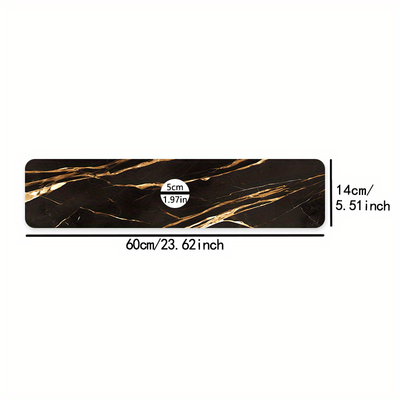 TEMU Luxurious Marble Faucet Draining Mat For Kitchen Black And Pattern Dish Drying Mat Modern High Quality Quick Drying Sink Mat Non-slip Faucet Pad