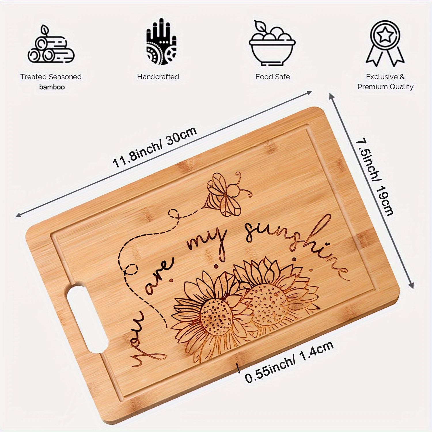 sunflower kitchen gift cutting board and cooking spoon set 5 pieces sunflower wood carving utensils and 1 piece bamboo cutting board kitchen supplies home decoration halloween christmas gift