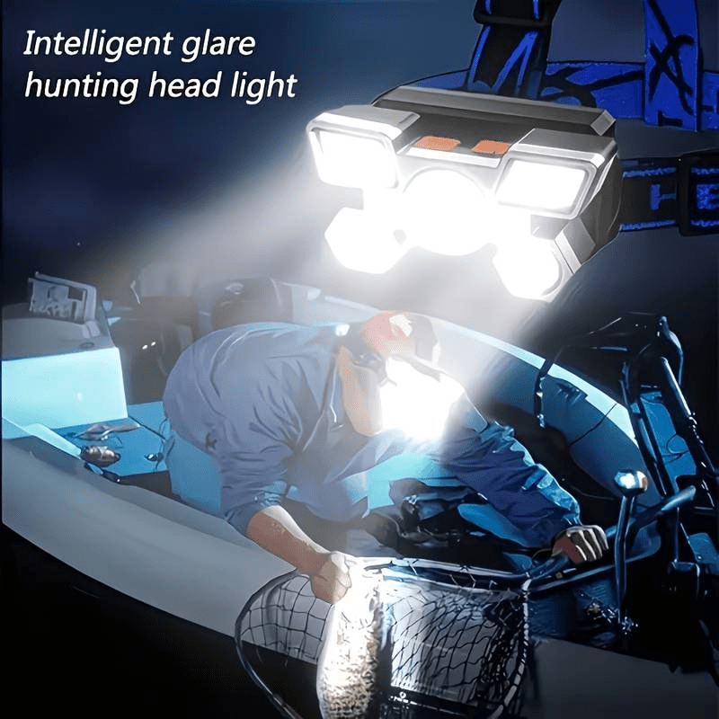 TEMU 1pc Linterna Frontal LED Más Potente, Portátil, Adecuada para Iluminación de Emergencia en Camping al y Operaciones de Pesca