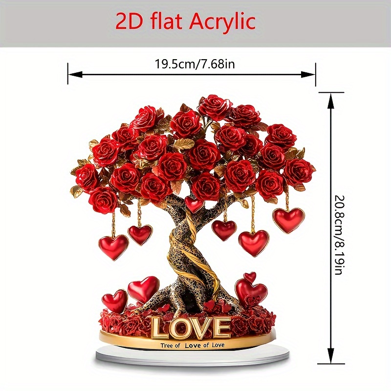 

2d Flat 1pc2d Flat Elegant -shaped Decoration, Bohemian Acrylic, "" - Ideal For Living Room, Bedroom, Desk - Perfect Romantic Gift For Festivals And Special Occasions, English , Battery