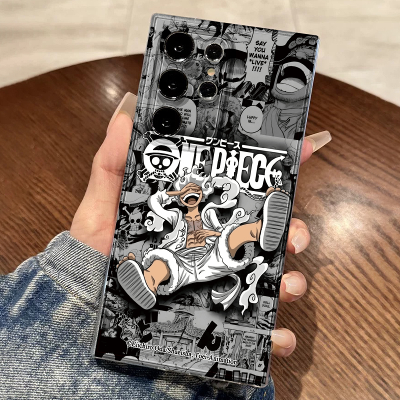 TEMU Phone Case: Printed Phone Case - 1 Piece Transparent Phone Case Luffy Robin Law Cute Minimalist Anime Summer Artistic Ins Cartoon For Galaxy S26