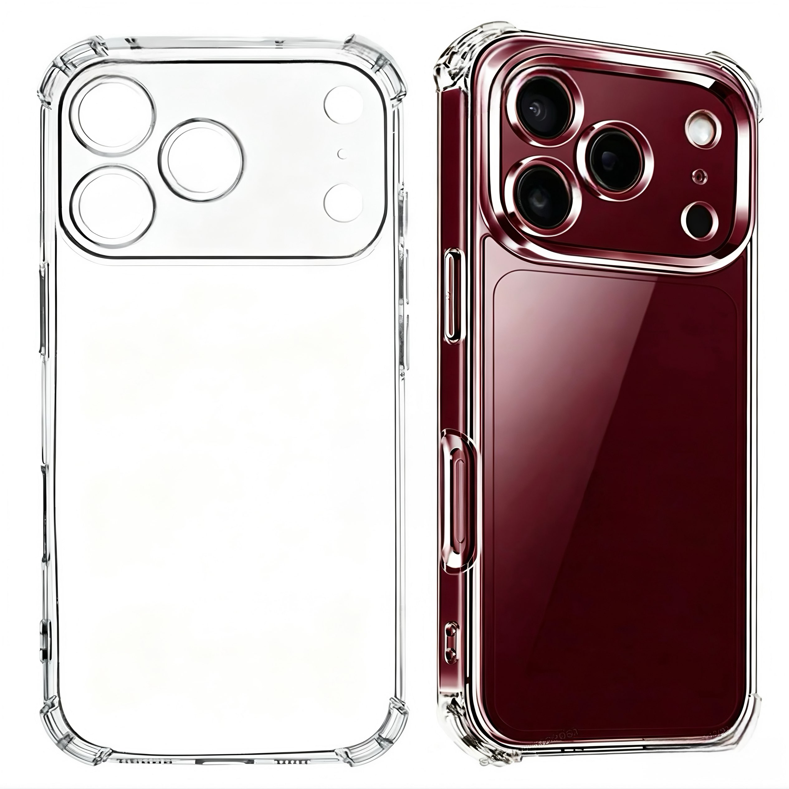 TEMU Phone Case: Transparent Tpe  Mobilephonecover,for Iphone 18 Pro 18 Pro Max,crystalclear Shockproof Anti-yellowing Lens All Inclusive - Clear