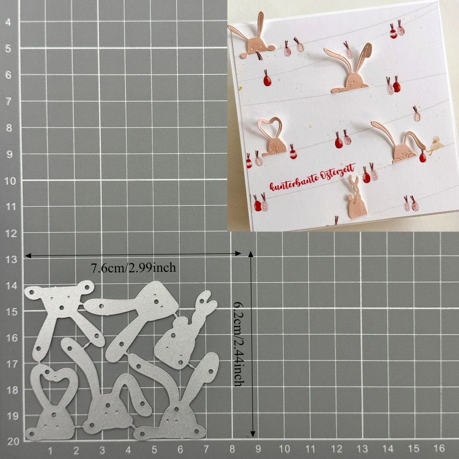 E-shop Neu eingetroffene, neugierige Hasen-Metallstanzformen für Scrapbooking und Basteln von Fotoalben