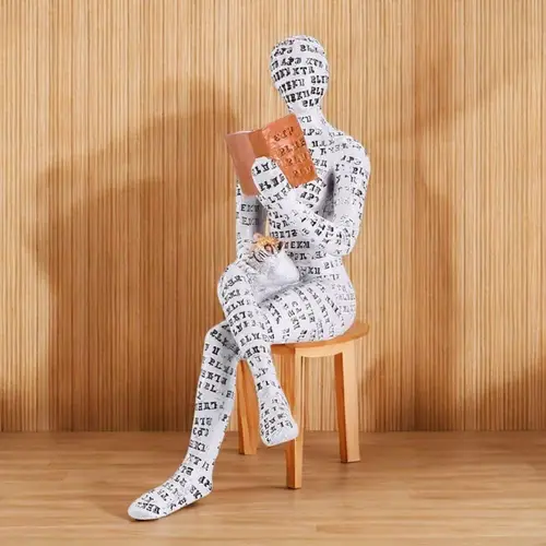 1pc reading female thinker statue ornament alphabet white resin reader sculpture abstract aesthetic ornament bookshelf decorations suitable for bedroom bookshelf decoration christmas thanksgiving decoration black friday