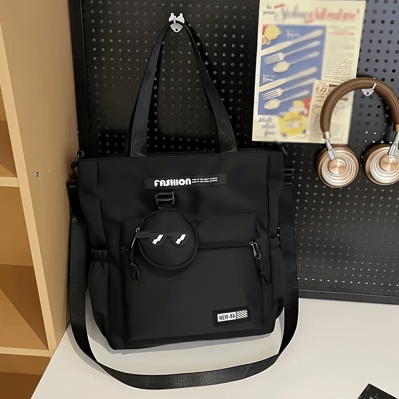 Image of Large Capacity Tote Shoulder Bag, Trendy Fashion Crossbody Bag, For College Students' Class And