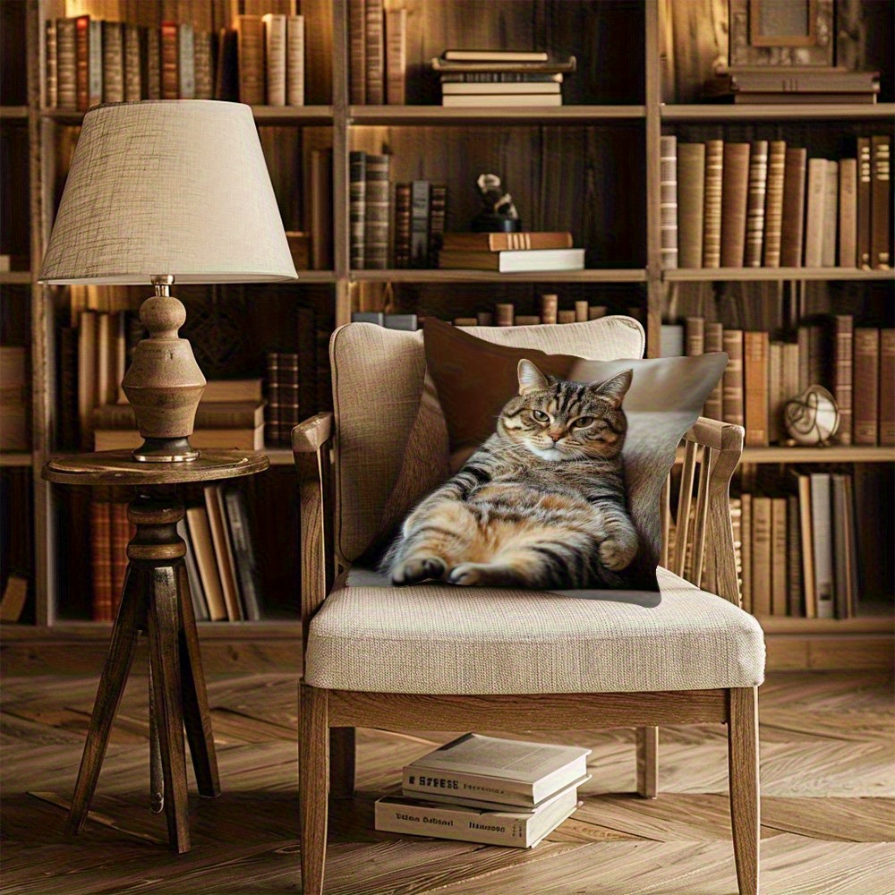 1  72x45 72cm contemporary   throw pillow cover double sided print zipper closure hand wash only polyester for living room bedroom sofa home decor cat pillow bedroom accessory relaxed   smooth texture fabric Product details 3