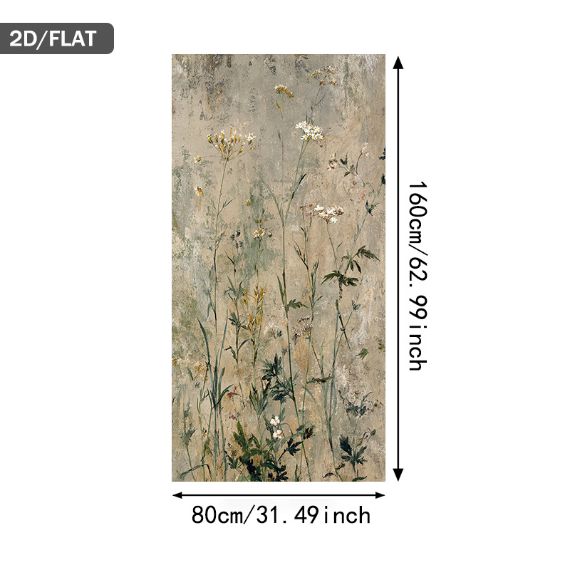 TEMU 1pc Large Modern Abstract Wildflowers Wall Art - Distressed / Frameless Canvas Painting Suitable For Living Room & - Neutral Large Wall Panel