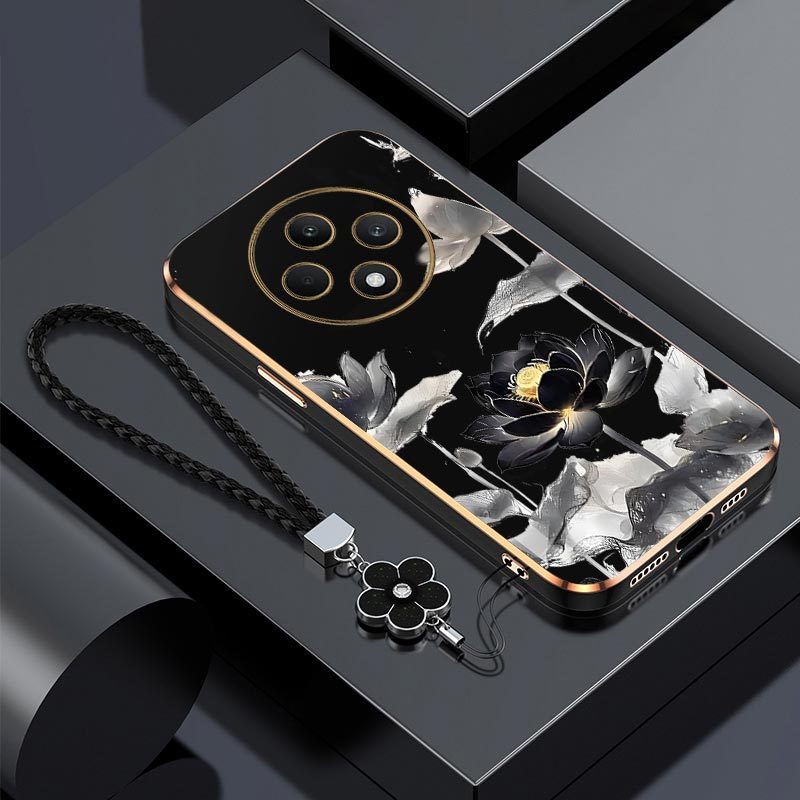 TEMU Lotus Design In Ink For Reno 12 F With A Soft Shell That A Comfortable Touch; The 12f Case Is Ideal For