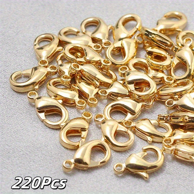 TEMU 220 Piezas de Cierres de Langosta Plateados para Manualidades y Decoraciones, Tamaño de 12 mm, Ideales para Conexiones de Collares y Pulseras