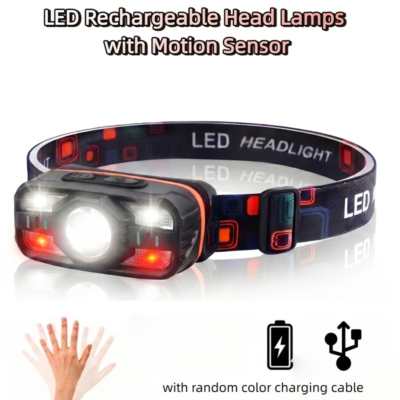 Portable LED Headlamp with Wave-Sensing Function