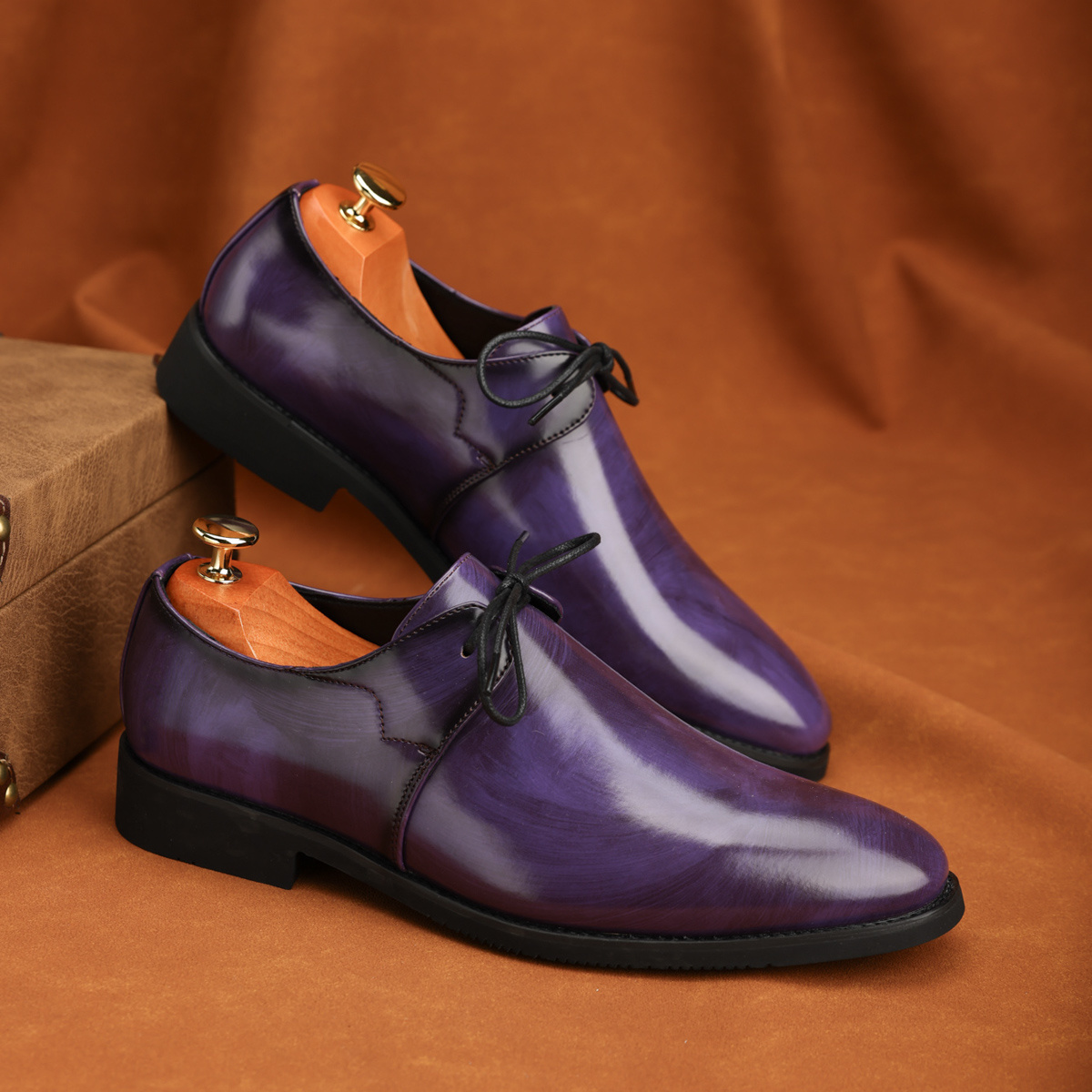 mens purple dress shoes sold on Temu United States