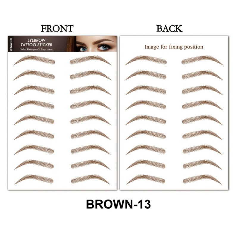 6 Sheets Of 6d Brown Eyebrow Stickers Are A Must-have For , With Clear , Wild Eyebrows, Natural Waterproofing, Long-lasting Simulation Eyebrows, Fake Eyebrows, Disposable Tattoo Stickers