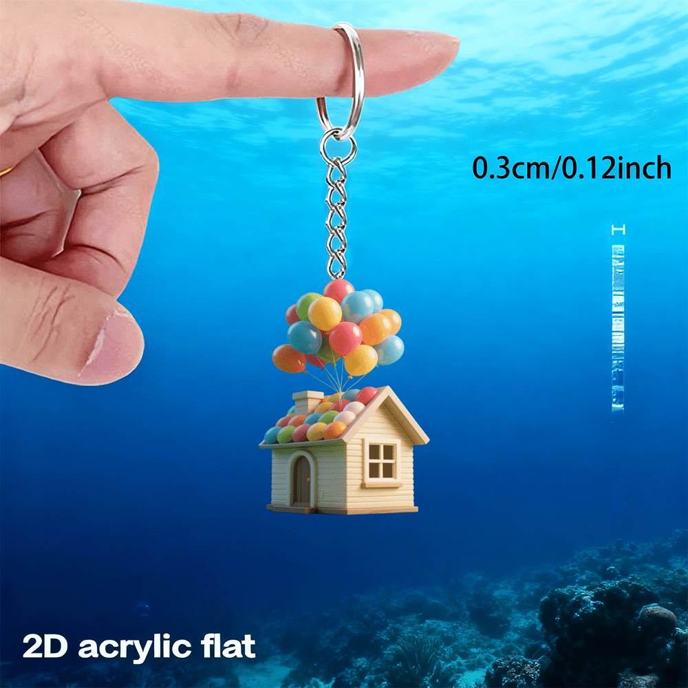TEMU 2d Flat, 1pc 2d Flat Acrylic Keychain, Suitable For Bag , Car Keychain, Backpack, Wedding, Birthday, Housewarming, Anniversary, Christmas,