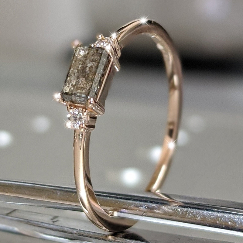 TEMU 1pc Gorgeous Mineral Grey Zirconia Ring - A Symbol Of , The Perfect Accessory For Girls' Rings, Valentine's Day Jewelry, Christmas Gifts, Weddings, And Parties