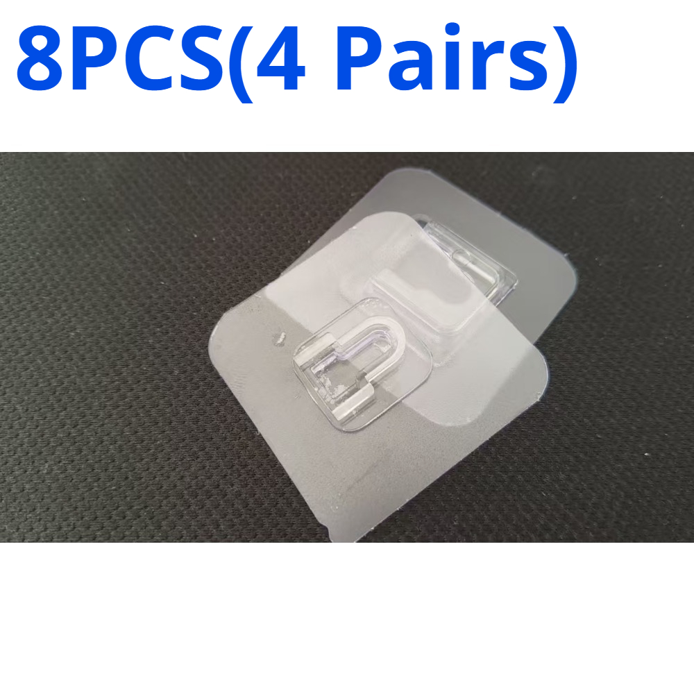 8pcs (4 Pairs) Strong Adhesive Hooks, No , Mother And Buckles, No Punching, Multi-functional, Waterproof, For Bathroom, Kitchen, Home, Wall Hanging, Mobile Adhesive Hooks, Utility Hooks