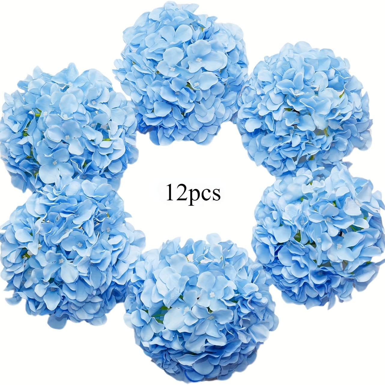 

12pcs Elegant White Fabric Hydrangea Flowers With Stems - Ideal For Weddings, Birthdays, Anniversaries & Home Decor, Christmas Decor