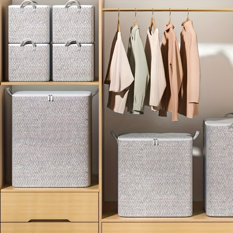 6pcs Foldable Storage Bags with Lids for Clothes