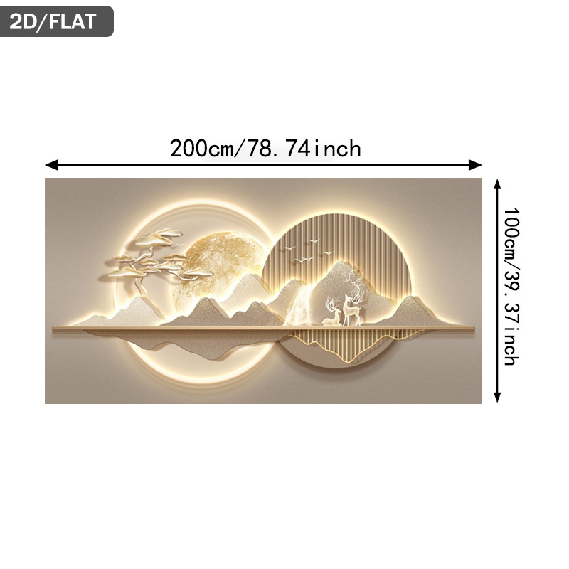 TEMU Stampa 2D piatta, 1 pezzo 39,37*78,74 pollici/100cm*200cm, senza cornice, con di al chiaro di luna , pittura su tela per soggiorno, poster su