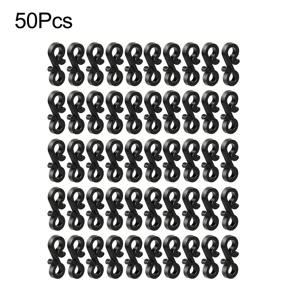 50pcs Heavy-duty Black Plastic Clip-on Light Hangers, No-screw/battery-free Hooks Suitable For Christmas, New Year, Halloween & Winter Decorations - Hanging Clamps For Garland, Wreaths,, / Use