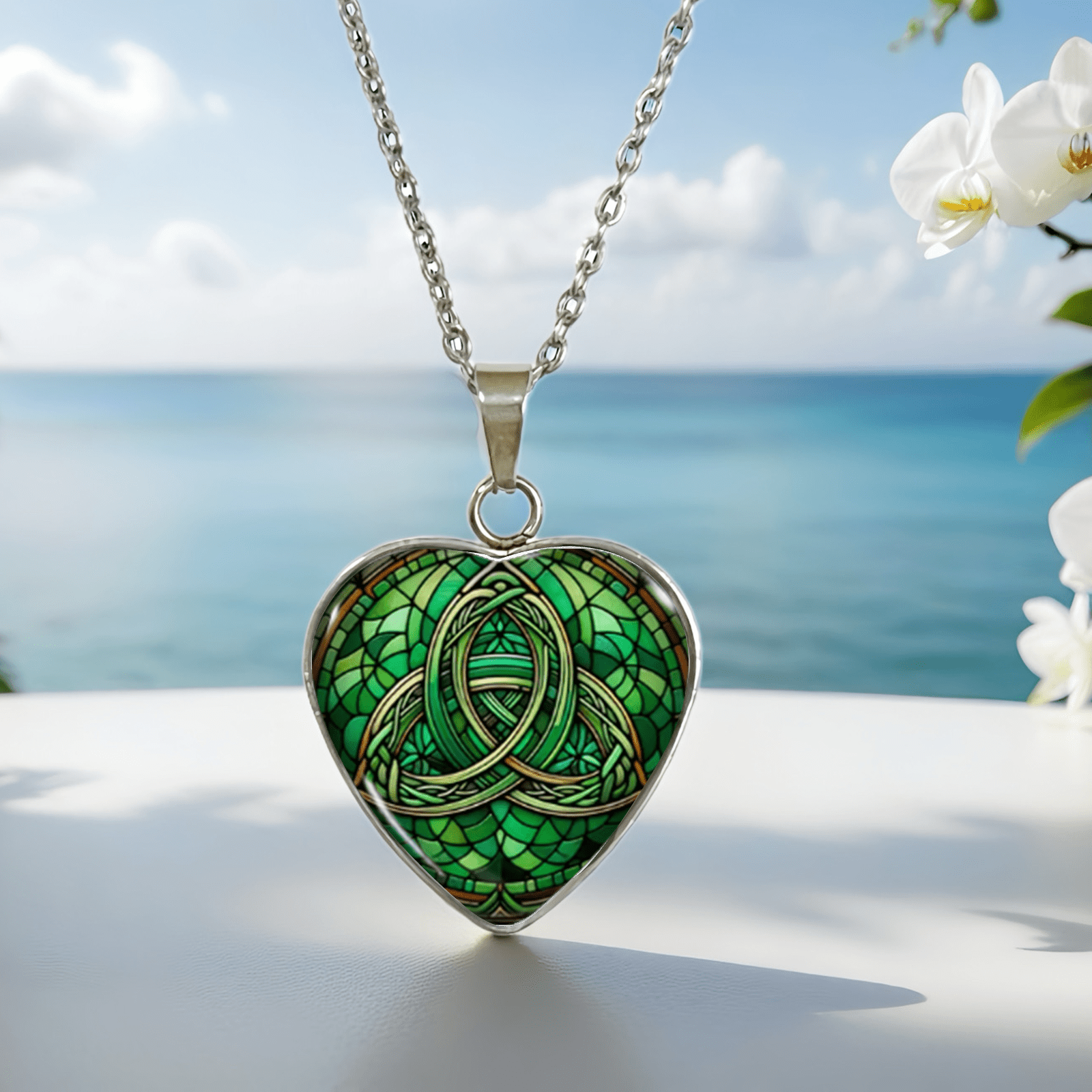 TEMU Collar con colgante " Cultural de Vidrio de Seda Celta" | Joyería de Diseño Artístico | Regalo Cultural
