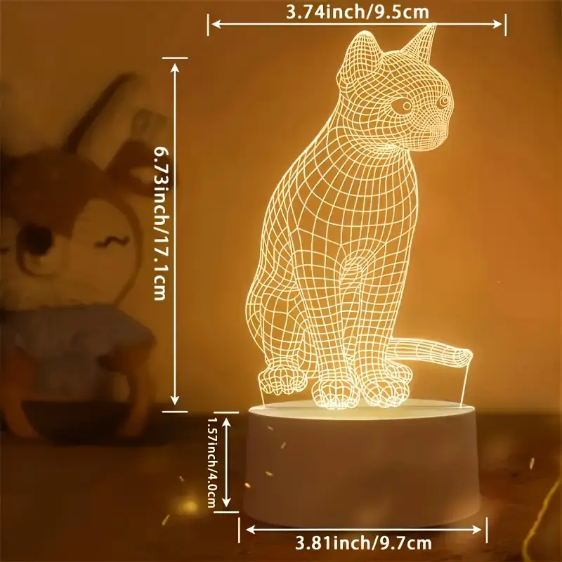 3d cat shaped led table lamp usb powered desk light warm ambient glow no batteries needed bedroom decor unique gift idea cat decor indoor lighting modern lighting durable construction decorative lighting Product details 0