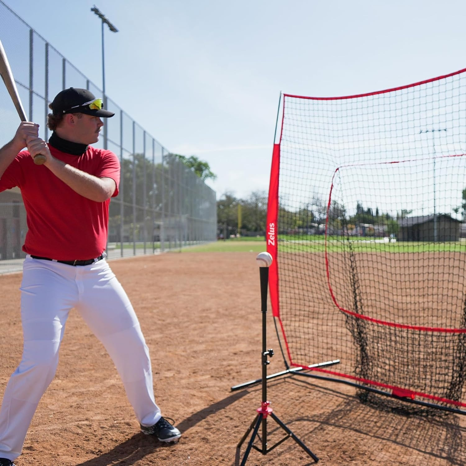 7x7 Ft Baseball Practice Net With Batting Tee ZONLOLO 7x7ft Baseball ...
