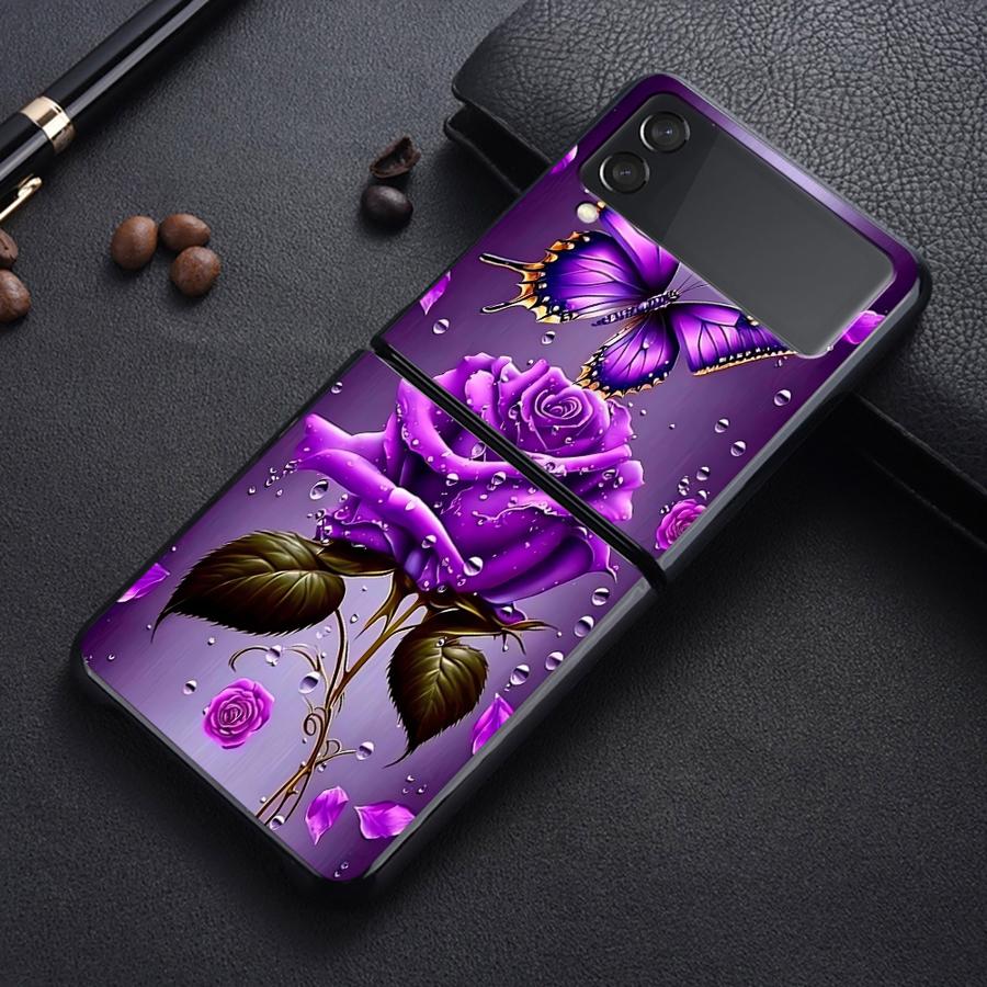 TEMU Phone Case - Phone Cover Phone Case Suitable For For Galaxy Z Fe Z Flip4 Z Flip 7 6 5 4 3 Purple Flower