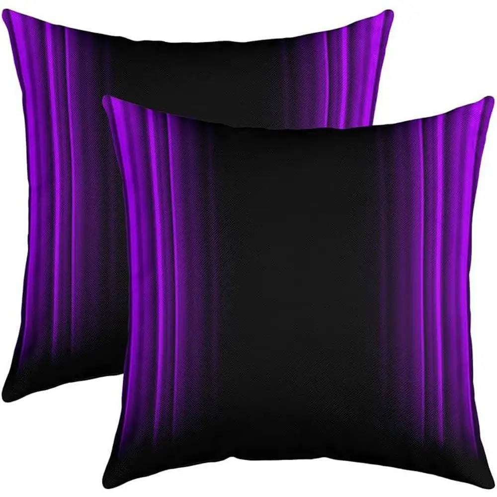 TEMU Retro- Cushion Featuring A Black Background With A Purple Gradient , Designed Without A Pillow Insert. It Includes A Zipper Closure And Is Hand