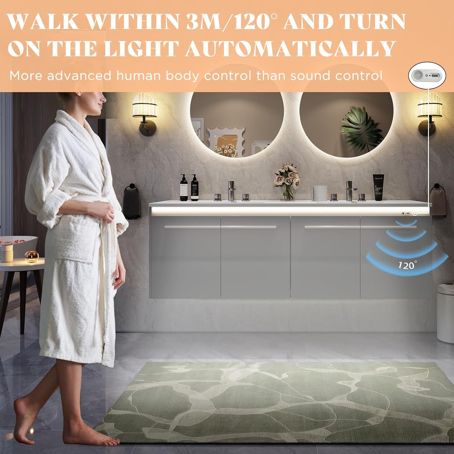 led floating bathroom double vanity with sink combo modern high gloss wall mounted bathroom storage cabinet with 3 hole sink metal handles soft closing doors Product details 0