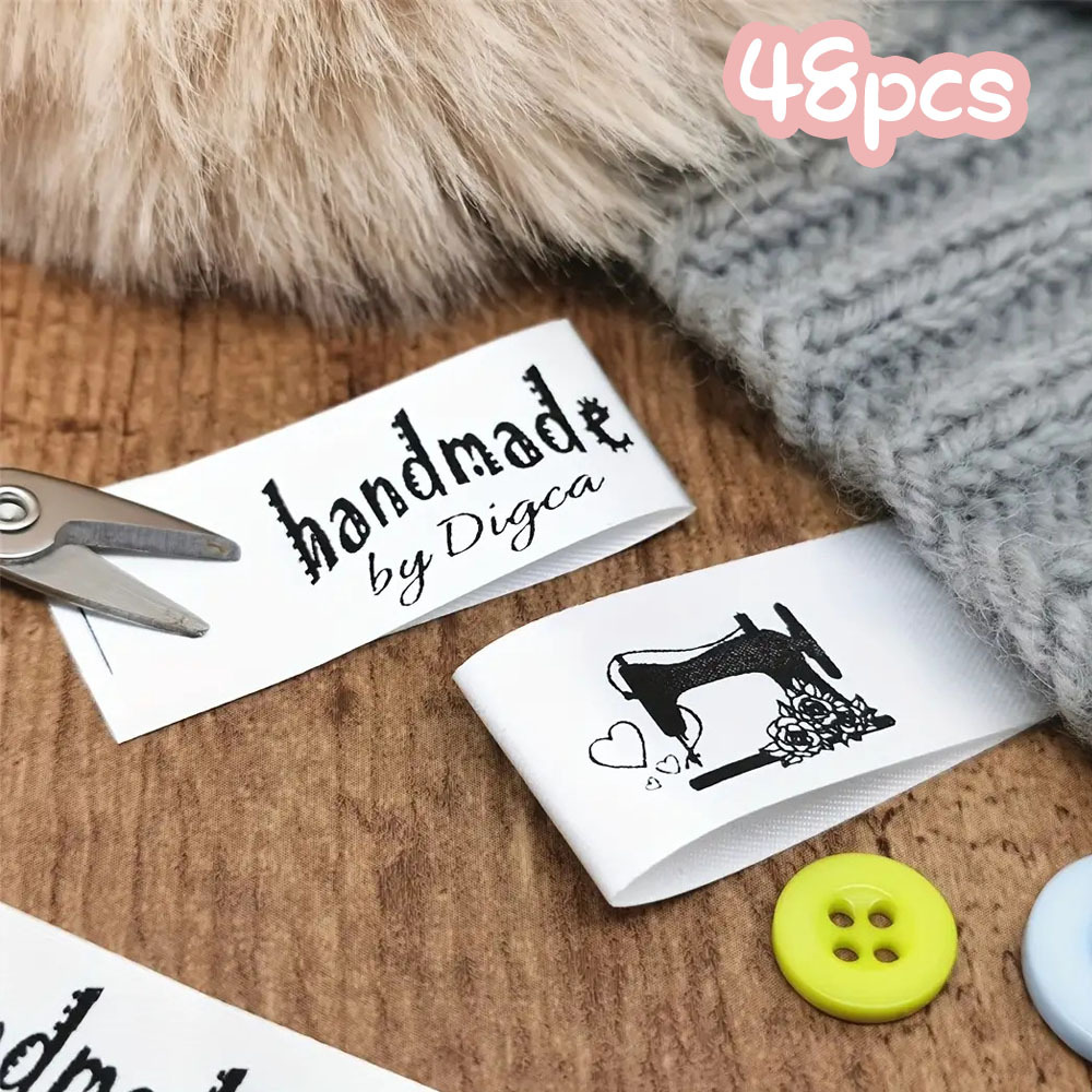 TEMU 48 Customizable Sewing Labels, Custom Text Labels, The For Handmade Knitwear Identification