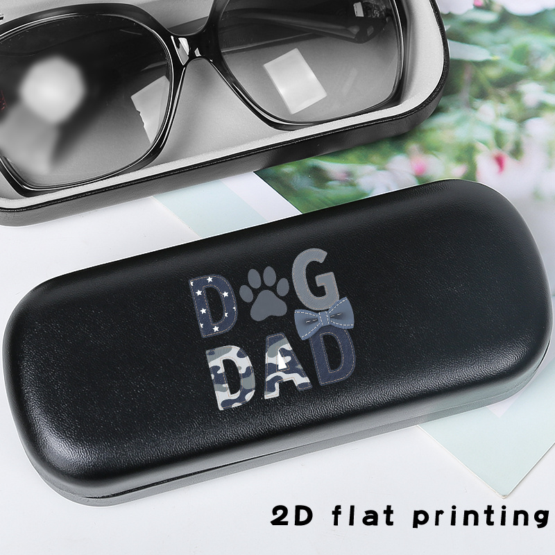artikel foto 1 stuks [2d platte print] hond papa 2   brillenhoesje, een premium draagbare opbergdoos voor herenbrillen, geschikt voor leesbrillen, brillen, en meer