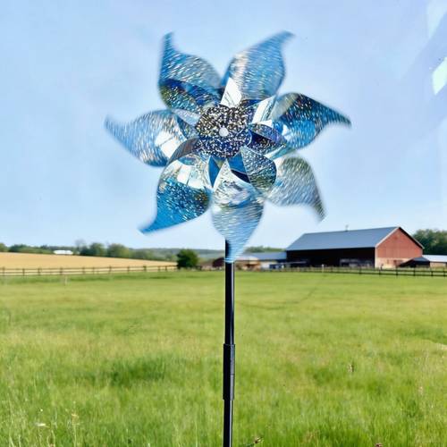 5pcs pack 5pcs reflective spinning pinwheels suitable for gardens patios wind outdoor rotating spinners with glittery shimmer bird pest deterrent plastic pinwheel decor for harvest protection gift for