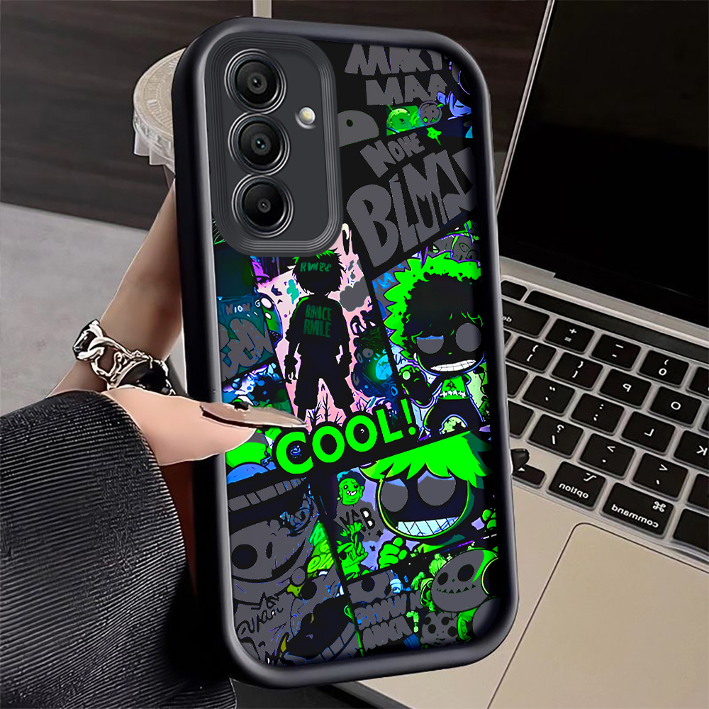TEMU Phone Case: Characters Design Black And White Tpu Full Cover Anti-fall Protection Mobile Phone Case, Suitable For Galaxy S25/s24/s23/s22/s21/s20