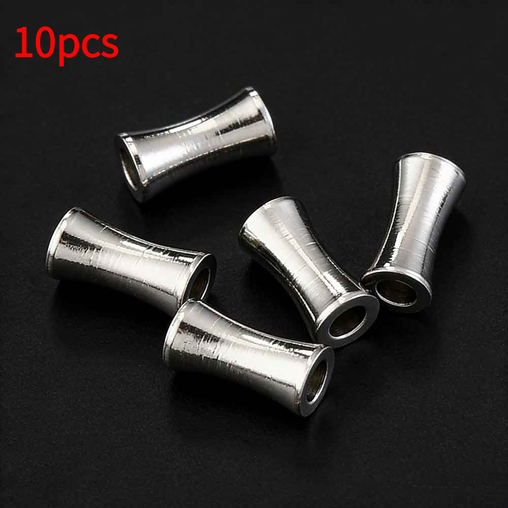 TEMU 10pcs Stainless Steel Bamboo Beads Perforated Beads Spacer Beads Waist Drum Bamboo Beads Loose Beads For Necklace Bracelet Jewelry Additions