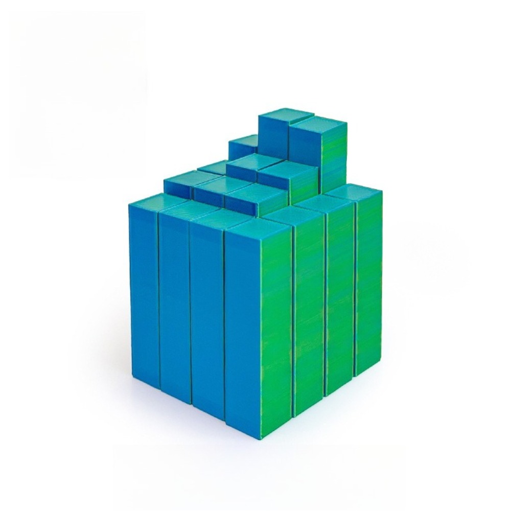 Image of 3d Printed Art Relax Cube, Gradient Color Modular Sculpture, Creative Desktop Decor, Aid For Teens
