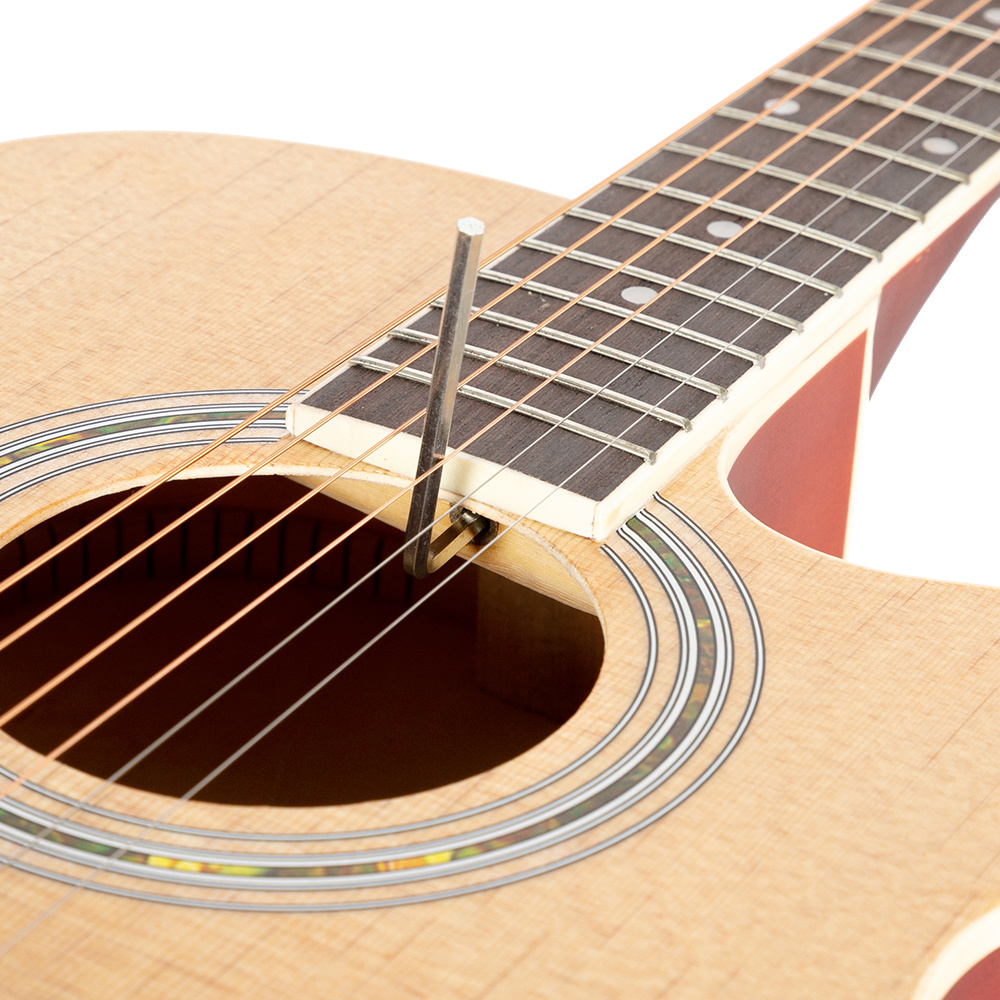 40-Inch GT501 Cutaway Folk Guitar with Spruce Top in Burlywood End... product image 7