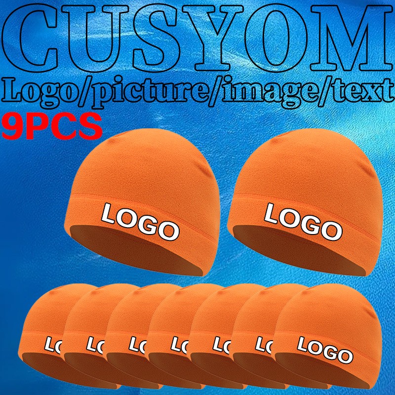 TEMU 9pcs Custom Warm Hats, Customizable And Breathable Design - Unisex Winter Hats, Windproof For Sports And Outdoor Activities