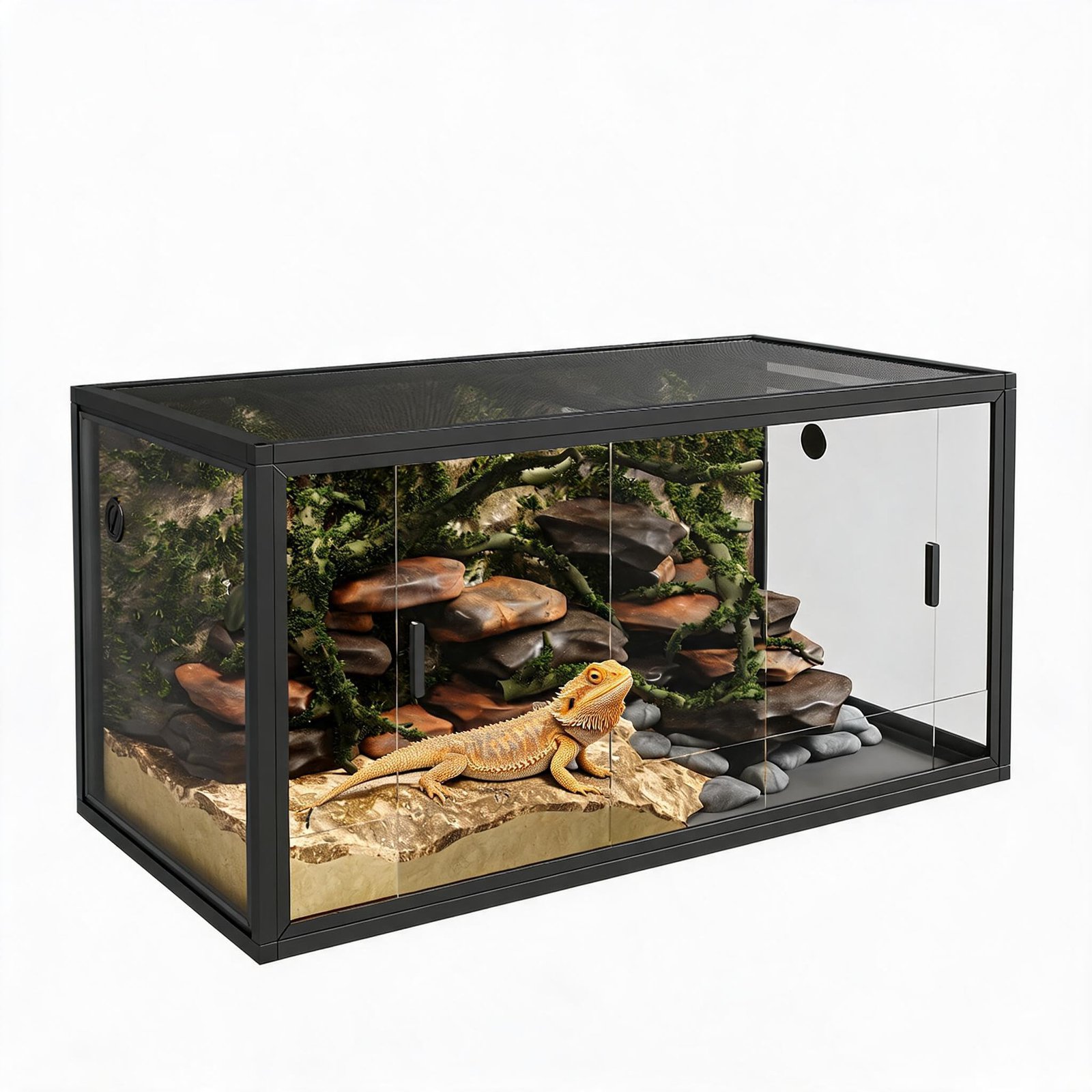 Image of 48x20x20 Aluminum Alloy Reptile Terrarium Small Lizard Chameleon Habitat Tank Pet Enclosure Breeding Cage