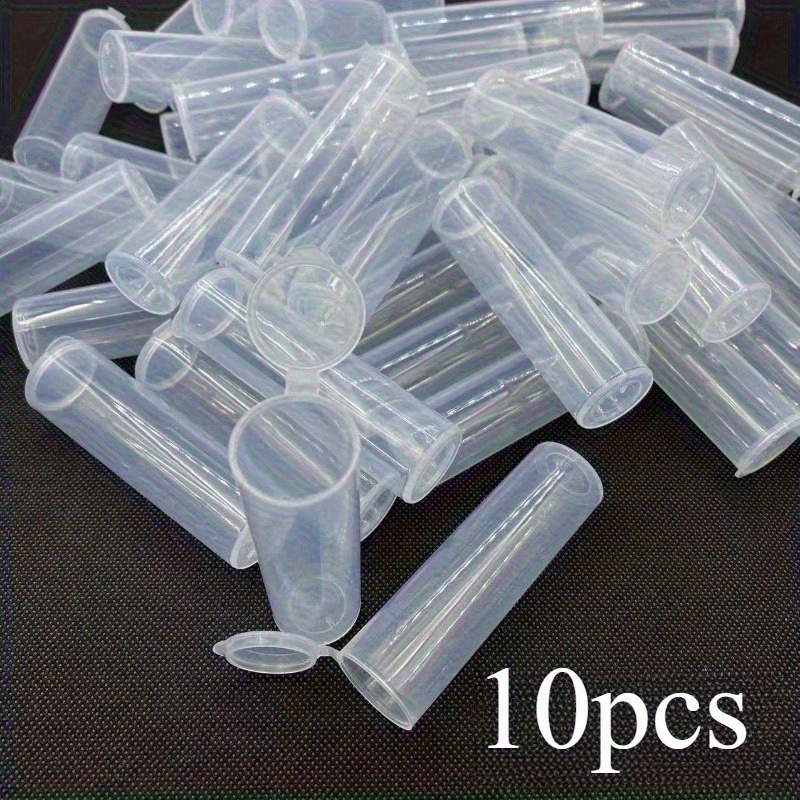 TEMU Transparent Plastic Storage Tubes With Lids - Set Of 10, For Swabs, Toothpicks, Makeup Pads, Straws, Travel & Organizing