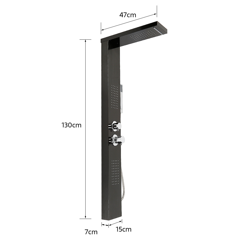 TEMU Overhead Shower System With Handheld Sprayer - Heavy-duty Stainless Steel Construction, Large 15x47x130cm Shower Head, Wall-mounted Bath Shower