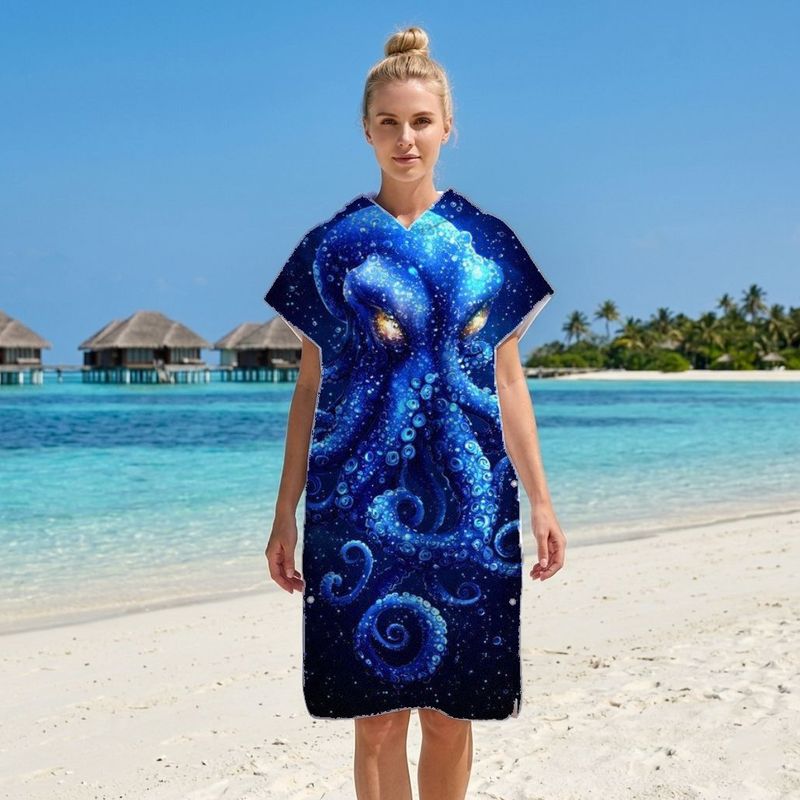 hooded towelling beach dress womens 1pc microfiber changing robe towel poncho Turkish towel