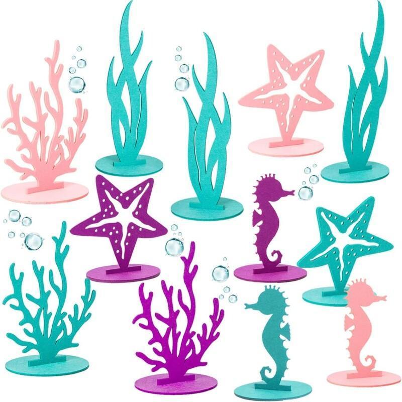 

Coral Seagrass Starfish Birthday Decorations Felt Table Centerpiece Party Decorations For Ocean Theme Birthday Party