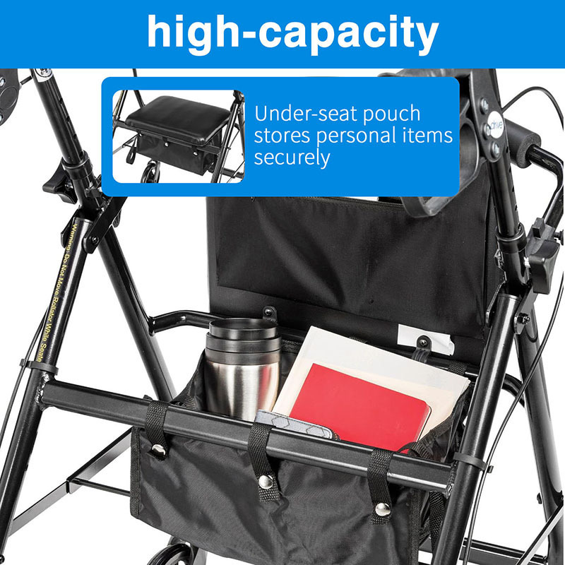 1 large rollator walker basket four wheel rollator walker basket under seat roller bag reusable basket suitable for women men and the elderly Product details 6